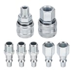 7pcs 1/4" NPT Air Coupler & Plug Kit A Style Female Male Couplers & Plugs