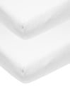 Meyco Baby Uni Molton Stretch 2-Pack Drap de lit (protège-Matelas imperméable, Extra Extensible et Respirant, Drap 80% Coton, Taille : 40 x 80/90cm), Blanc