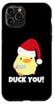 Coque pour iPhone 11 Pro Canard avec couteau dit canard vous ! Pyjama mème et drôle