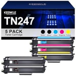 KEENKLE TN247 TN-243CMYK Lot de 5 Toners Compatibles pour Brother TN243CMYK TN243 TN 243 247 pour Brother MFC-L3750CDW DCP-L3550CDW MFC-L3770CDW HL-L3210CW HL-L3270CDW HL-L3230CDW MFC-L3710CW