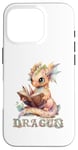 Coque pour iPhone 16 Pro Bébé dragon mignon à lire | Fantasy | Jeu de rôle | Dragon