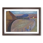 Big Box Art Prerow Station by Marianne Von Werefkin Framed Wall Art Picture Print Ready to Hang, Walnut A2 (62 x 45 cm)