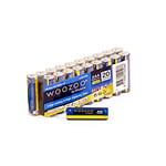 Woozoo, Piles alcalines AAA (paquet de 20), 1.5V, 1250mAh, Puissance longue durée, Durée de vie de 10 ans, Pour les petits appareils électriques - Dry Cell Battery LR03 - Bleu