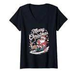 Womens Merry Christmas African American Kwanzaa Santa claus V-Neck T-Shirt