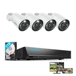 Reolink Kit Vidéo Surveillance,12MP 4X Bullet Caméra IP PoE avec Audio+8CH 2To NVR,Détection Personne-Véhicule,Vision Nocturne 30