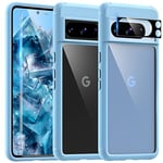 TAURI 5 in 1 Blue Case for Google Pixel 8 Pro Case, and 2X HD Screen Protector+2X Camera Lens Protector, [Not-Yellowing & Drop Defense] Shockproof Phone Case 6.7 inch