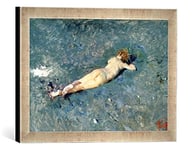 Kunst für Alle 'Encadré Image de Mariano Fortuny Y Marsal A Nude on The Beach at Portici, d'art dans Le Cadre de Haute qualité Photos Fait Main, 40 x 30 cm, Argent Raya