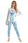 Disney Lilo and Stitch Ladies Pyjamas, 2 Piece PJs Set With Long Sleeve and Leggings Character Stitch, Cotton LoungeWear, L, Multicoloured