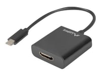 Lanberg - Adapter För Video / Ljud - 24 Pin Usb-C Hane Till Hdmi Hona - 15 Cm - Svart