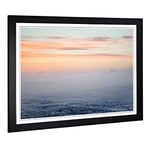 Big Box Art Framed Print of Landscape Fog in The Dawn 2 Design | Wall Art Picture | Home Decor for Kitchen, Living, Dining Room, Bedroom, Hallway, Office, Black, A2 / 24.5x18 Inch / 62x45cm