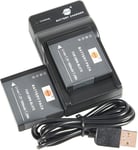 DMW-BLH7 Li-ION Batterie (2-Pack) et Chargeur USB Costume pour Panasonic Lumix DMC-GM1 DMC-GM1D DMC-GM1K DMC-GM1KD DMC-GM1KEB