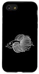 Coque pour iPhone SE (2020) / 7 / 8 Line Art Poisson & Ichtyologiste Dos plume