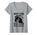 Womens Let This Old Man Show You How To fight Aikido V-Neck T-Shirt