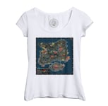 T-Shirt Femme Col Echancré Pubg Map Playerunknown's Battlegrounds Gamer