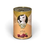 KITTY Cat Paté Wild Lot de 6 boîtes de 400 g de nourriture humide pour chat sans céréales avec taurine, huile de saumon et moule aux orles vertes, aliment complet à haute teneur en viande, fabriqué en