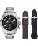Fossil Mens Bronson Watch and Straps Gift Set