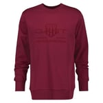 GANT Reg Tonal Shield Sweat à col en C Maillot de survêtement, Rich Wine, M Homme