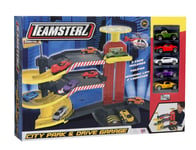 Teamsterz City Park & Drive Garage And 5 Toy Cars