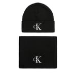 Halsduk + mössa Calvin Klein Jeans Gifting Mono Beanie/Scarf K50K511199 Svart