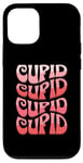 Coque pour iPhone 12/12 Pro Rose Cupidon Spellout Retro Saint-Valentin