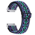 Chofit Strap Compatible with Garmin Venu Sq/Amazfit Bip U Pro/Amazfit GTS 2e/Samsung Galaxy Watch 3 41mm Straps, Woven Nylon Floral Pattern Elastic Arm Bands Replacement 20mm Sport Wristband (#19)