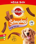 Pedigree Mega Box Schmackos ravinto koirille naudan-, karitsan- ja siipikarjan makuinen, 5x158 g