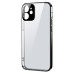 Coque transparente ultra fine avec cadre métallique pour iPhone 12 Pro, noire