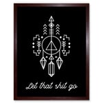 Bathroom Wall Art Let That Shit Go Toilet Sign Funny Bathroom Yoga Decor Art Print Framed Poster Wall Decor 12x16 inch