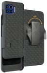 Black Case Cover and Belt Clip Holster for Motorola Moto One 5G Phone (XT2075)