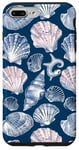 iPhone 7 Plus/8 Plus Pink Blue ink Seashell Starfish Ocean Beach Sea Case