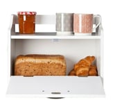 Minack Bread Bin, White, Wood, Freestanding, Worktop-saving Shelf