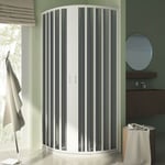 CABINE DE DOUCHE CIRCULAIRE PVC 90X90 CM R55 OUVERTURE CENTRALE 2 PORTES H185