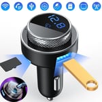 Black Car FM Transmitter Fast Charging Car Cigarette Lighter MP3 Charger