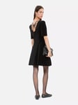 THE KOOPLES Stud Neck Velvet Mini Dress, Black