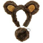 WIDMANN MILANO PARTY FASHION W 10116 – Ensemble de déguisement ours, serre-tête avec oreilles et queue, marron, animal, fête à thème, carnaval