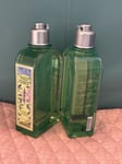 NEW L'Occitane Verveine VERBENA Shower Gel Body Wash Cleanser 250ml x 2