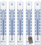 4086 Pack De 5 Thermomètres Analogiques Intérieur/Extérieur/Jardin-En Plastique-Blanc