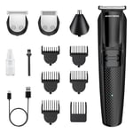 BarberBoss Beard Trimmer Men, Hair Clippers Men, All-in-One Mens Grooming Kits, Hair Trimmer Men, Cordless Clippers for Men Haircut, Face Grooming, Nose Hair Trimmer QR-6055