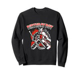 Happy 3rd Birthday Boy Monster Player Ice Hockey Sweatshirt