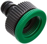 Merriway BH03992 Screw-On Plastic Snap-Fit Garden Hose Tap Reducing Connector Adaptor, 25 mm (1 inch) Tap to 19mm (3/4 inch) Hose , Green