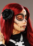 Mexican Style Day of The Dead Black Rose Gothic Fancy Dress Party Hair Clip