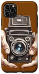 Coque pour iPhone 11 Pro Max Vintage Brownie Appareil photo reflex analogique