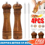 2Pcs 8" Salt and Pepper Grinders Set Wooden Salt and Pepper Grinder Pepper Mill