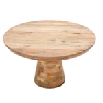 Bratton Mango Wooden Round Coffee Table Mushroom Style