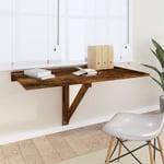 Table murale pliable élégante pour Maison,Cuisine,Bureau Chêne fumé 100x60x56 cm Bois d'ingénierie -32833