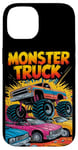 iPhone 14 Monster Truck Crushing Cars Art for Monster Truck Lovers Case