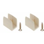 2x Clip bloqueur de manivelle volet Roulant beige Support Guide Manette Plastique 15mm - 18mm Universel fenêtre Mur à Visser