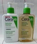 CeraVe Hydrating Cleanser For Normal to dry Skin 1 x Cleanser & 1 x Foaming Oil