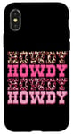 Coque pour iPhone X/XS Style western à motif guépard rose Howdy