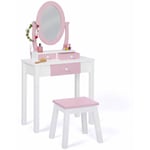 Coiffeuse enfant bettany avec miroir et tabouret